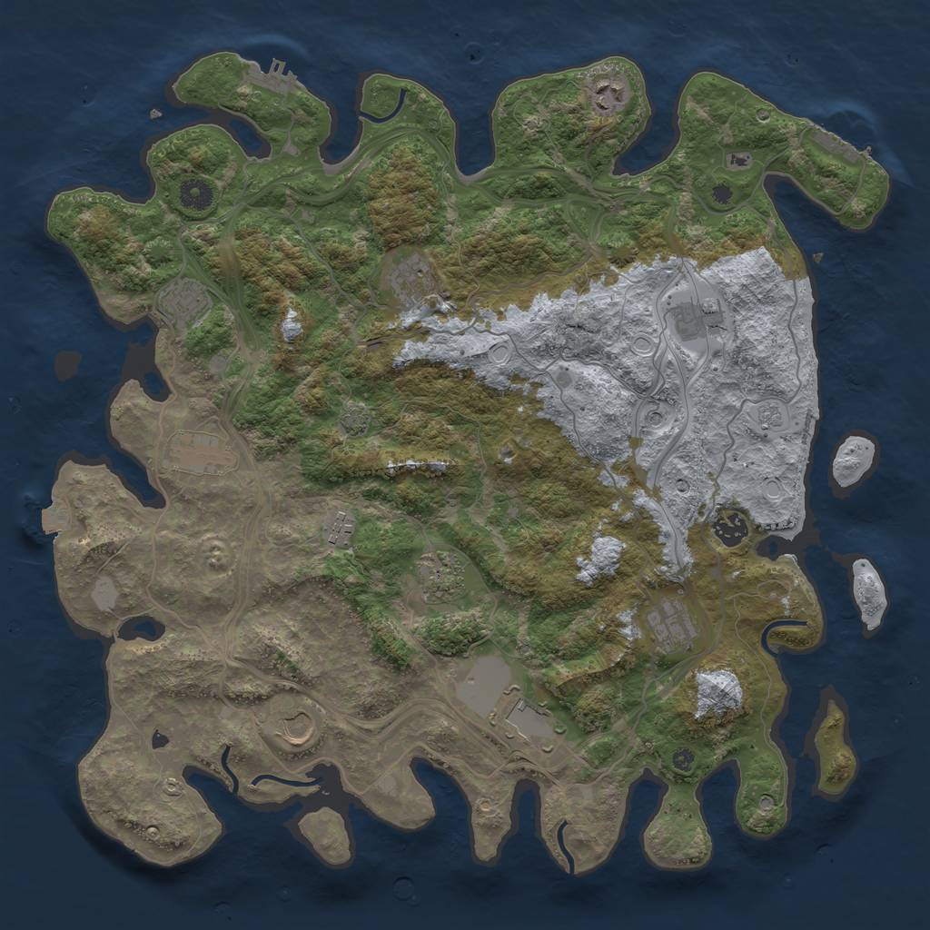 Rust Map: Procedural Map, Size: 4250, Seed: 1457991444, 19 Monuments