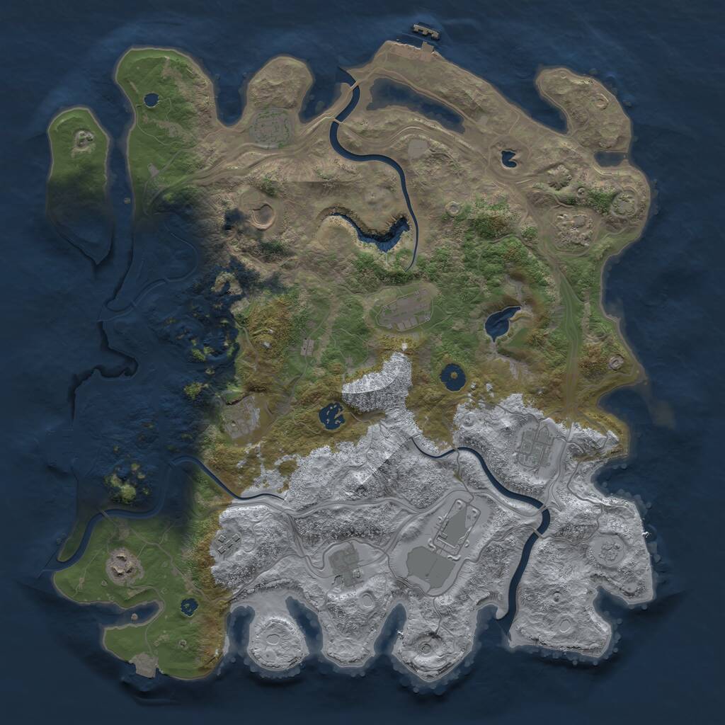Rust Map: Procedural Map, Size: 4250, Seed: 358556123, 17 Monuments
