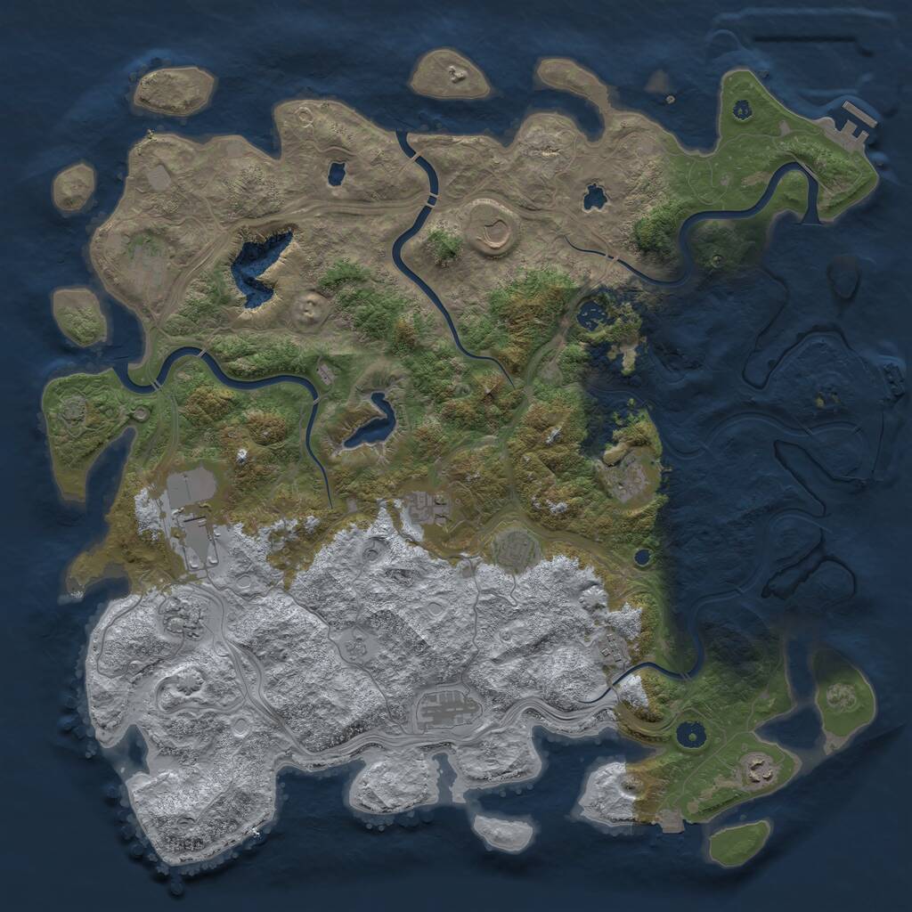 Rust Map: Procedural Map, Size: 4800, Seed: 879502247, 17 Monuments