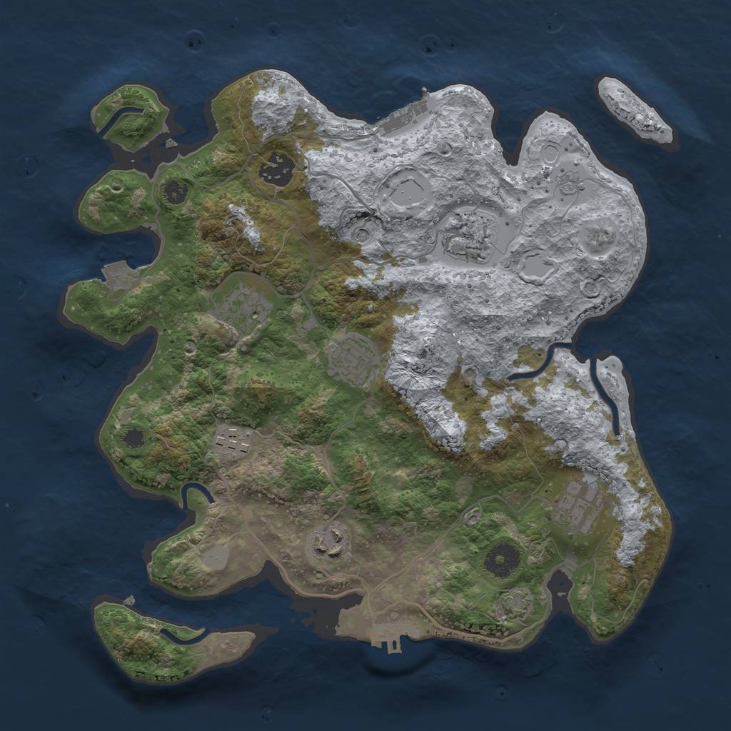 Rust Map: Procedural Map, Size: 3250, Seed: 9330408, 15 Monuments