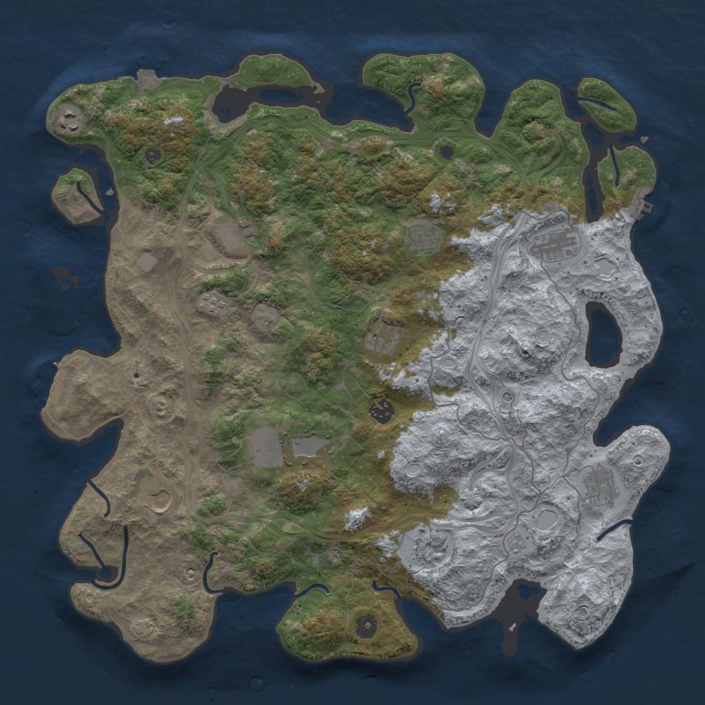 Rust Map: Procedural Map, Size: 4500, Seed: 89163552, 19 Monuments