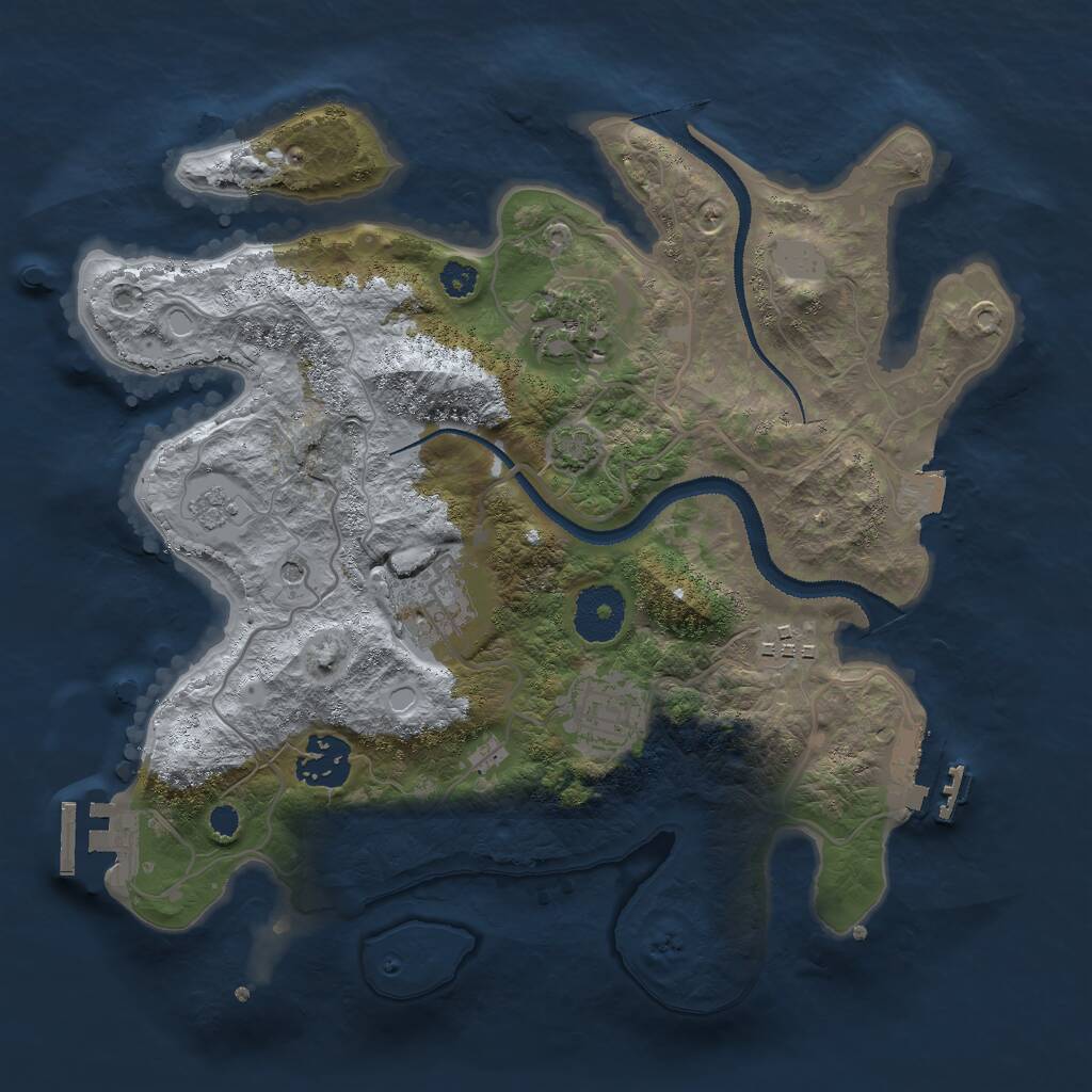 Rust Map: Procedural Map, Size: 3000, Seed: 4576902, 11 Monuments