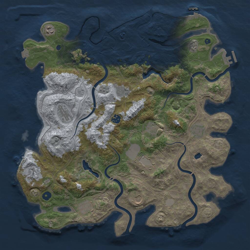 Rust Map: Procedural Map, Size: 4250, Seed: 794044125, 17 Monuments