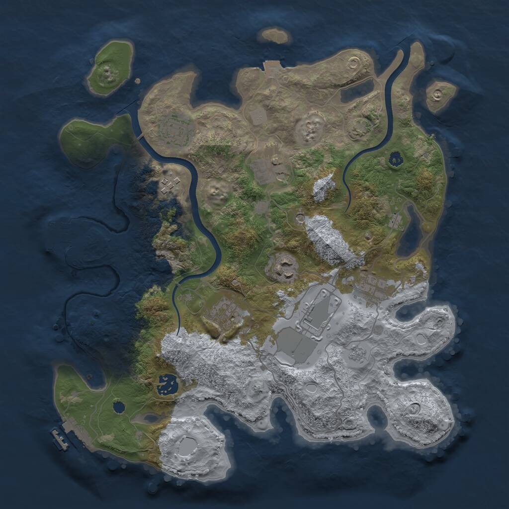 Rust Map: Procedural Map, Size: 3500, Seed: 903291300, 14 Monuments