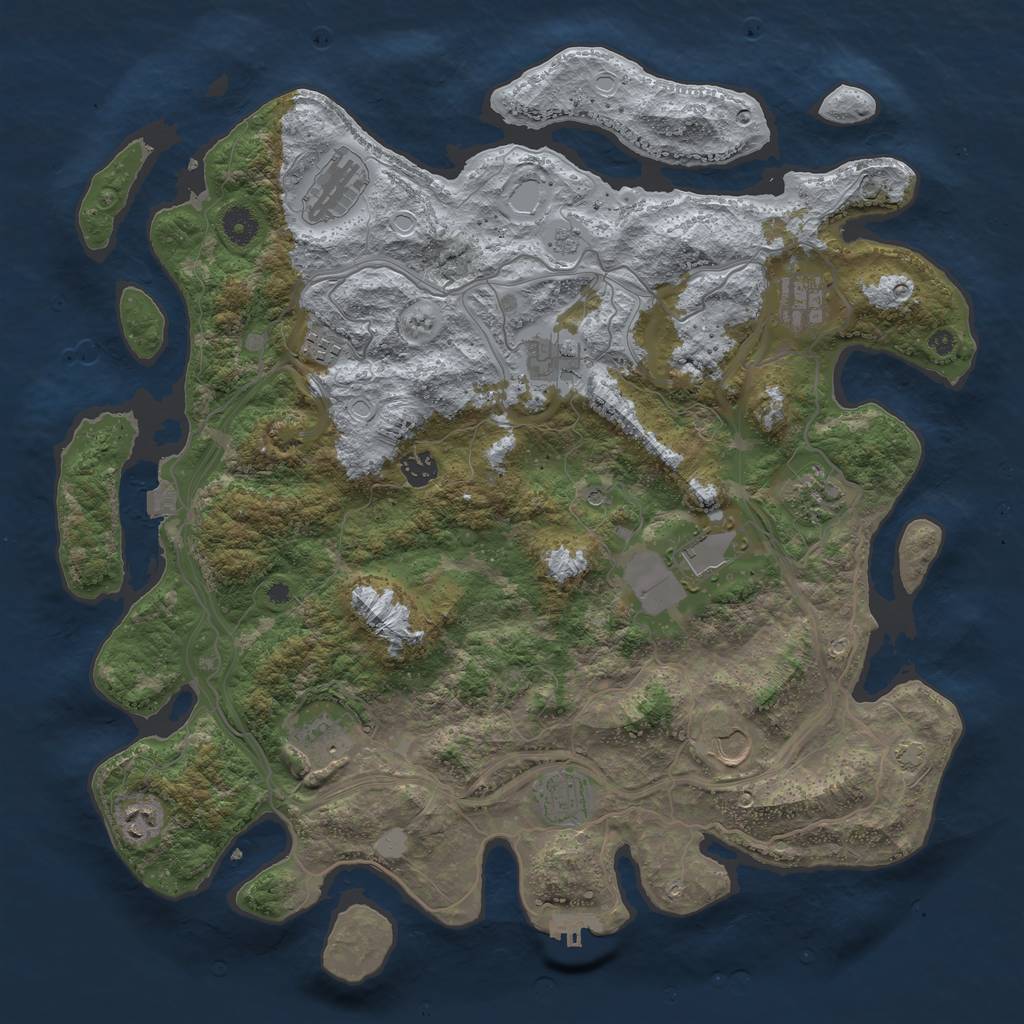 Rust Map: Procedural Map, Size: 4250, Seed: 1920933087, 18 Monuments