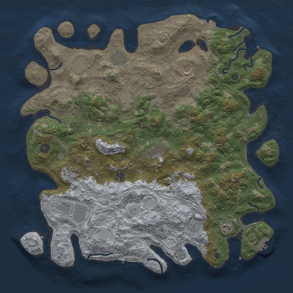 Rust Map: Procedural Map, Size: 4500, Seed: 12392318, 19 Monuments