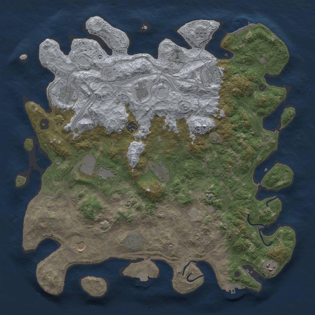 Rust Map: Procedural Map, Size: 4500, Seed: 95194192, 18 Monuments