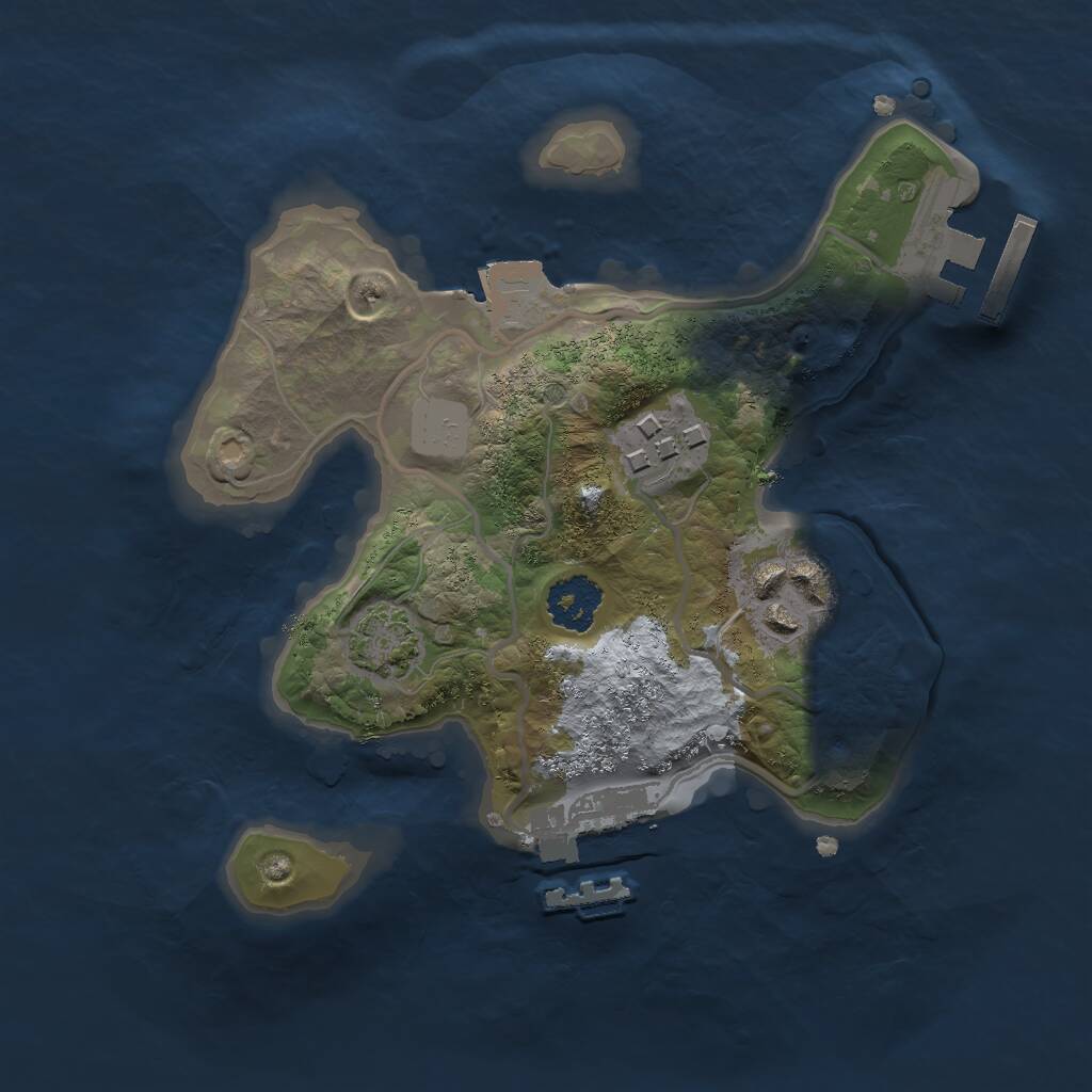 Rust Map: Procedural Map, Size: 2000, Seed: 79291346, 6 Monuments