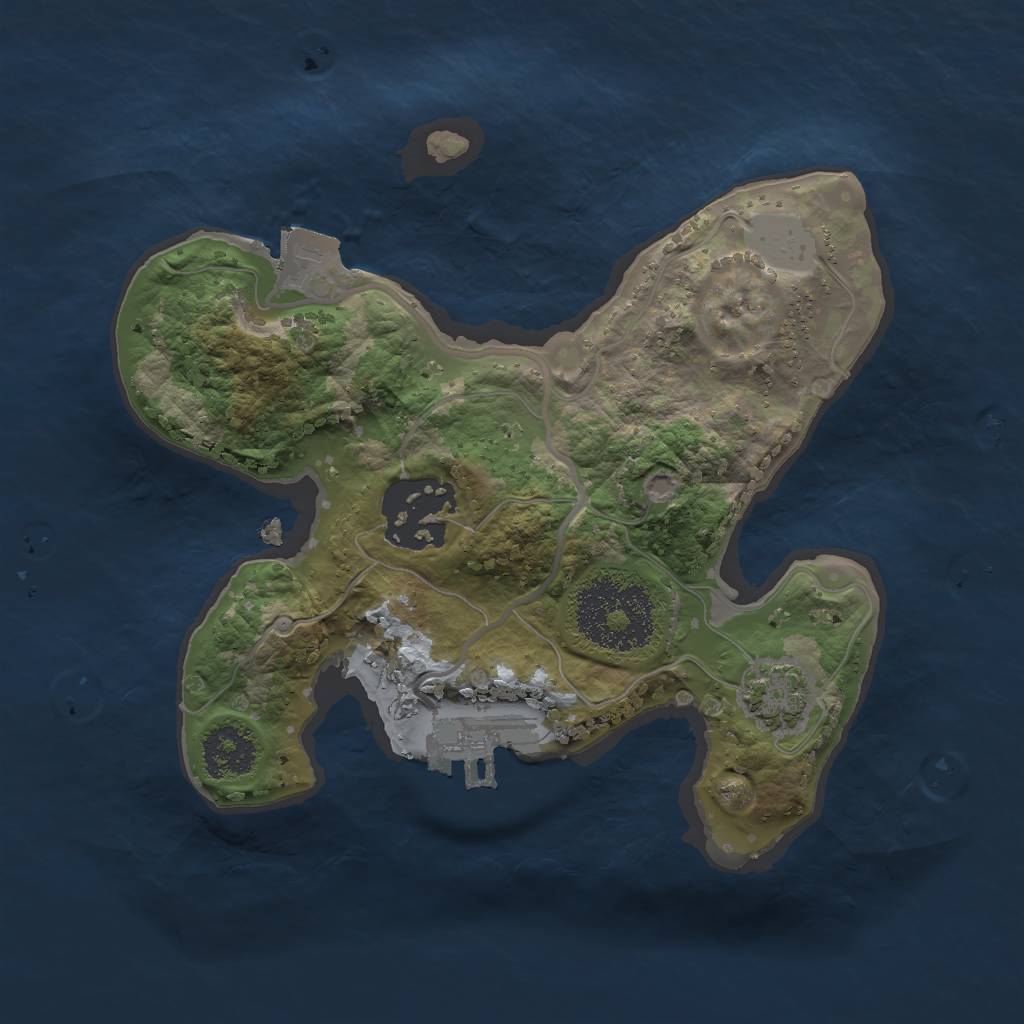 Rust Map: Procedural Map, Size: 2000, Seed: 1305667118, 6 Monuments