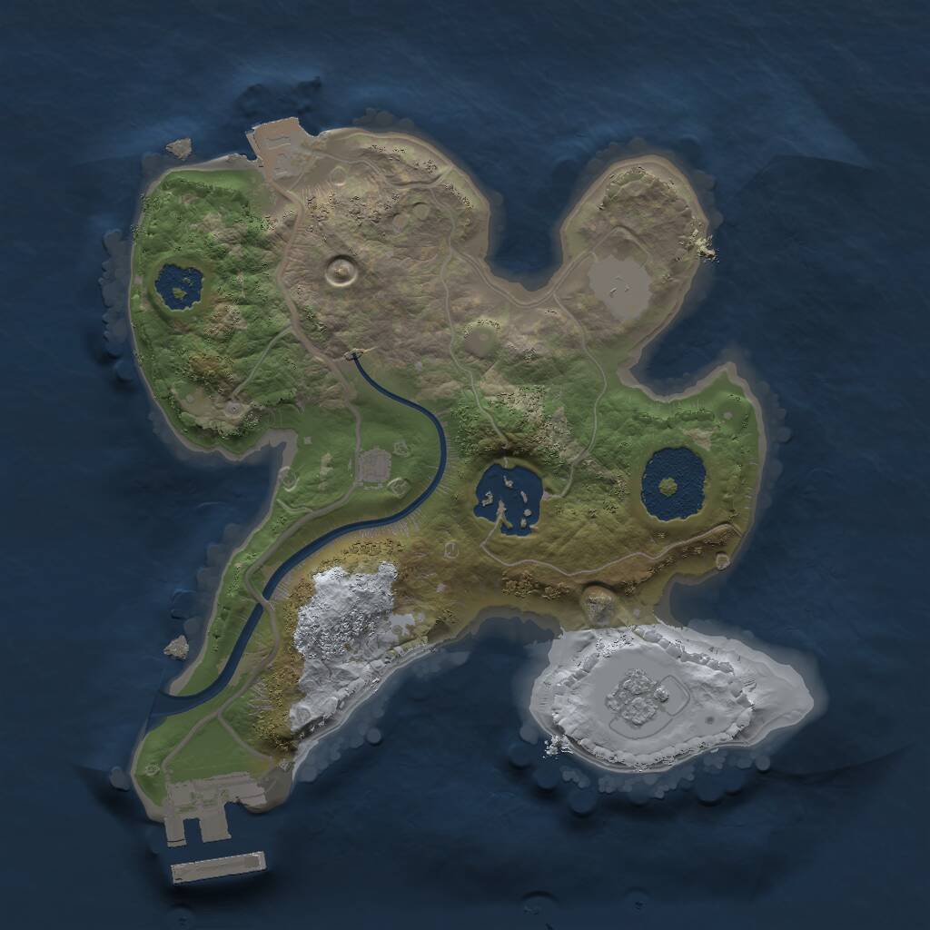 Rust Map: Procedural Map, Size: 2000, Seed: 26493417, 4 Monuments