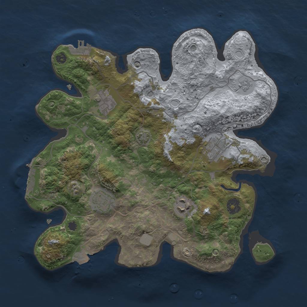 Rust Map: Procedural Map, Size: 3000, Seed: 5467810, 12 Monuments