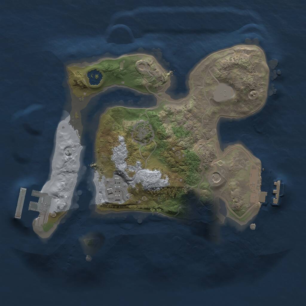 Rust Map: Procedural Map, Size: 2000, Seed: 47795, 6 Monuments