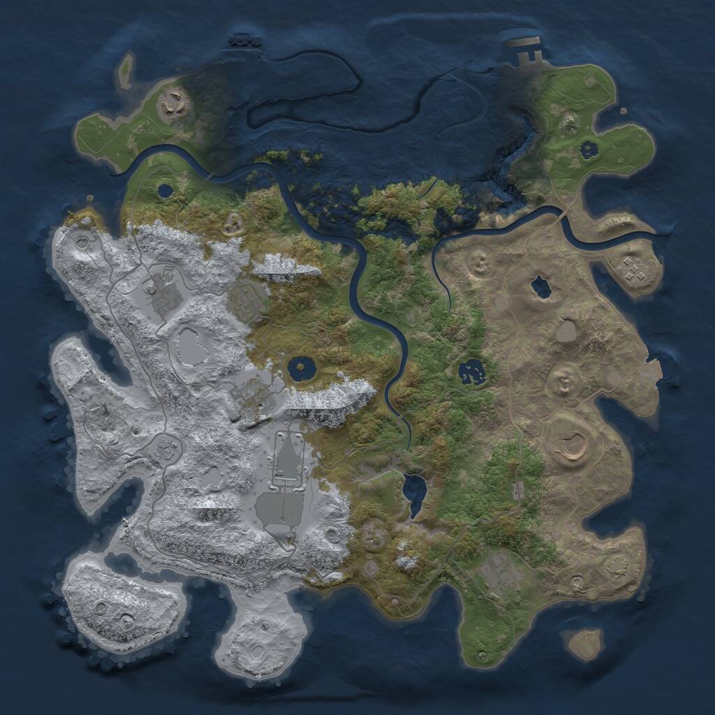 Rust Map: Procedural Map, Size: 4000, Seed: 318989165, 15 Monuments
