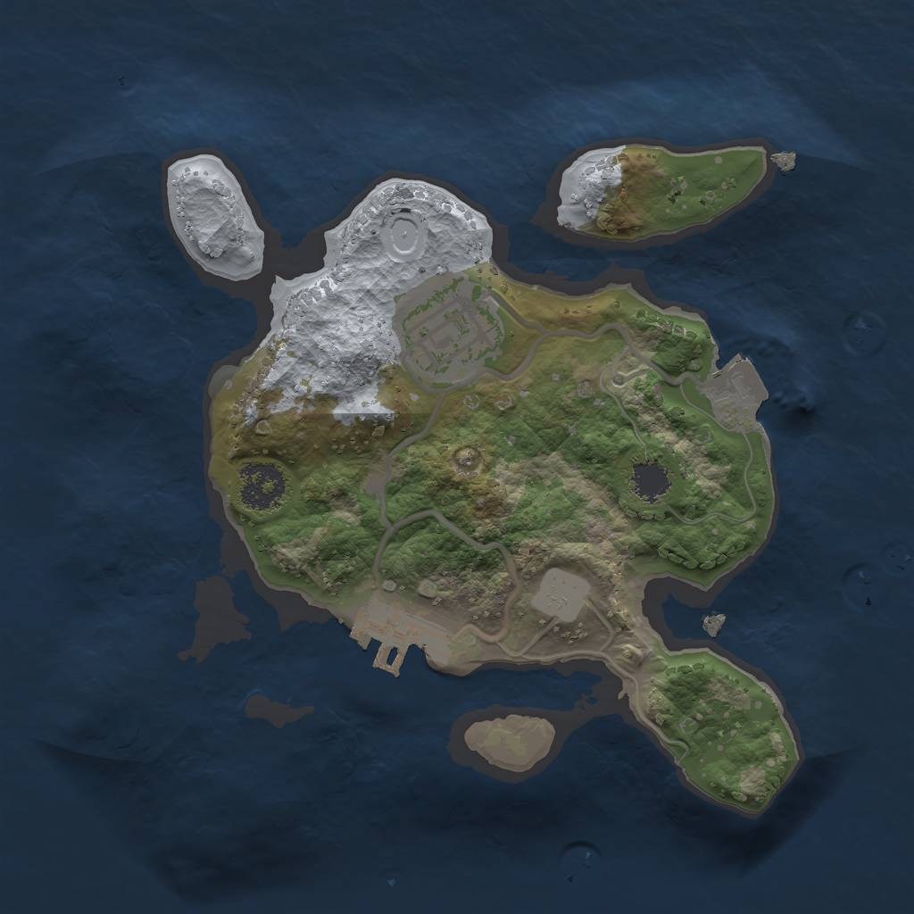 Rust Map: Procedural Map, Size: 2000, Seed: 613912533, 5 Monuments