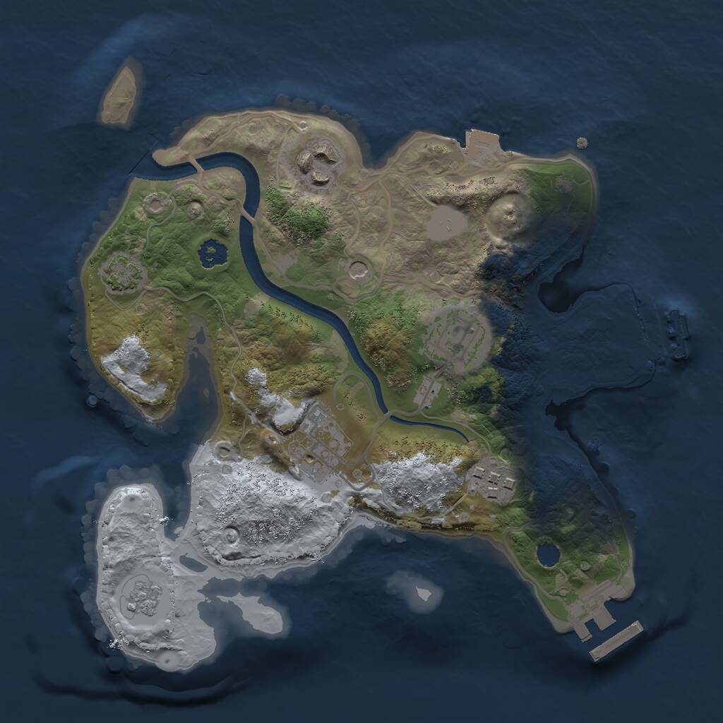 Rust Map: Procedural Map, Size: 2500, Seed: 348872386, 10 Monuments