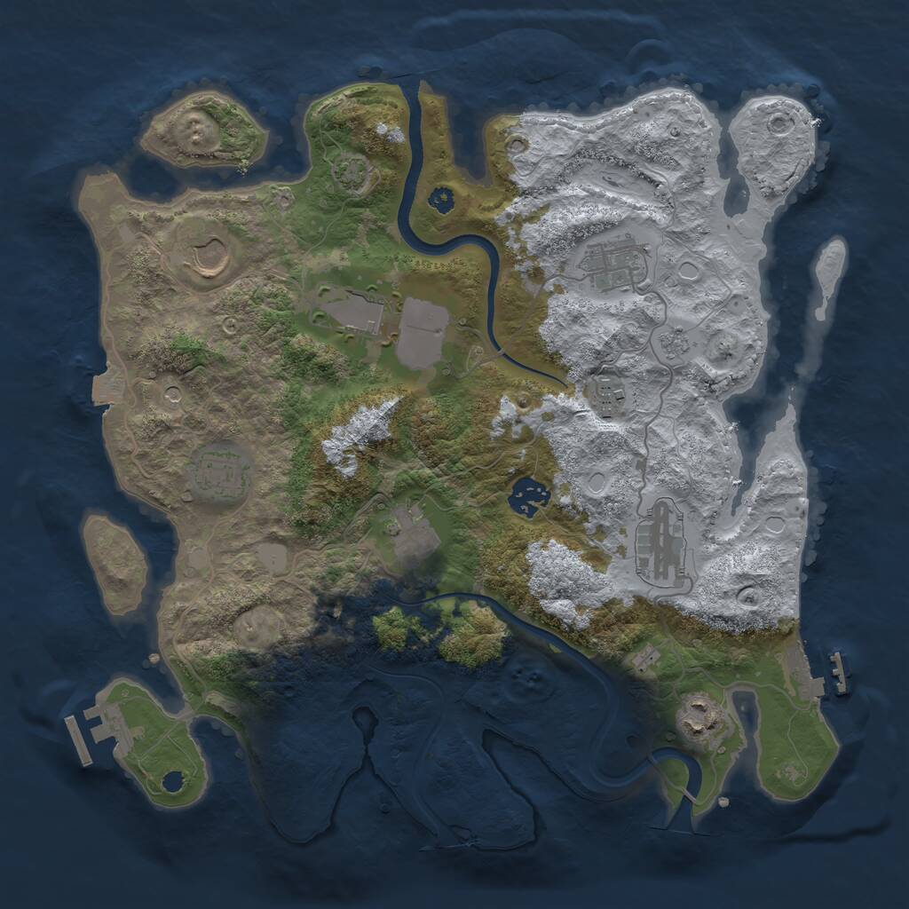 Rust Map: Procedural Map, Size: 3500, Seed: 256929787, 15 Monuments