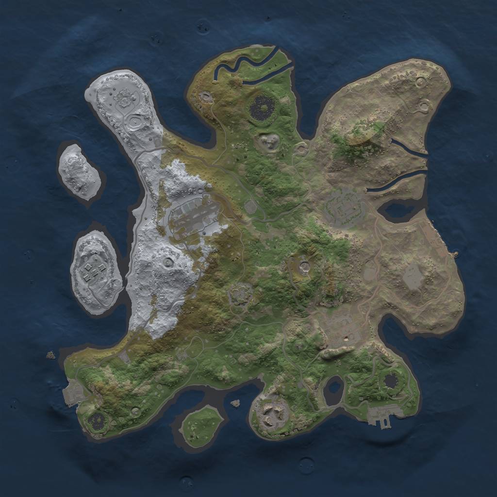 Rust Map: Procedural Map, Size: 3000, Seed: 1809179607, 13 Monuments