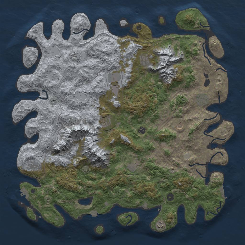 Rust Map: Procedural Map, Size: 5000, Seed: 1063429385, 19 Monuments