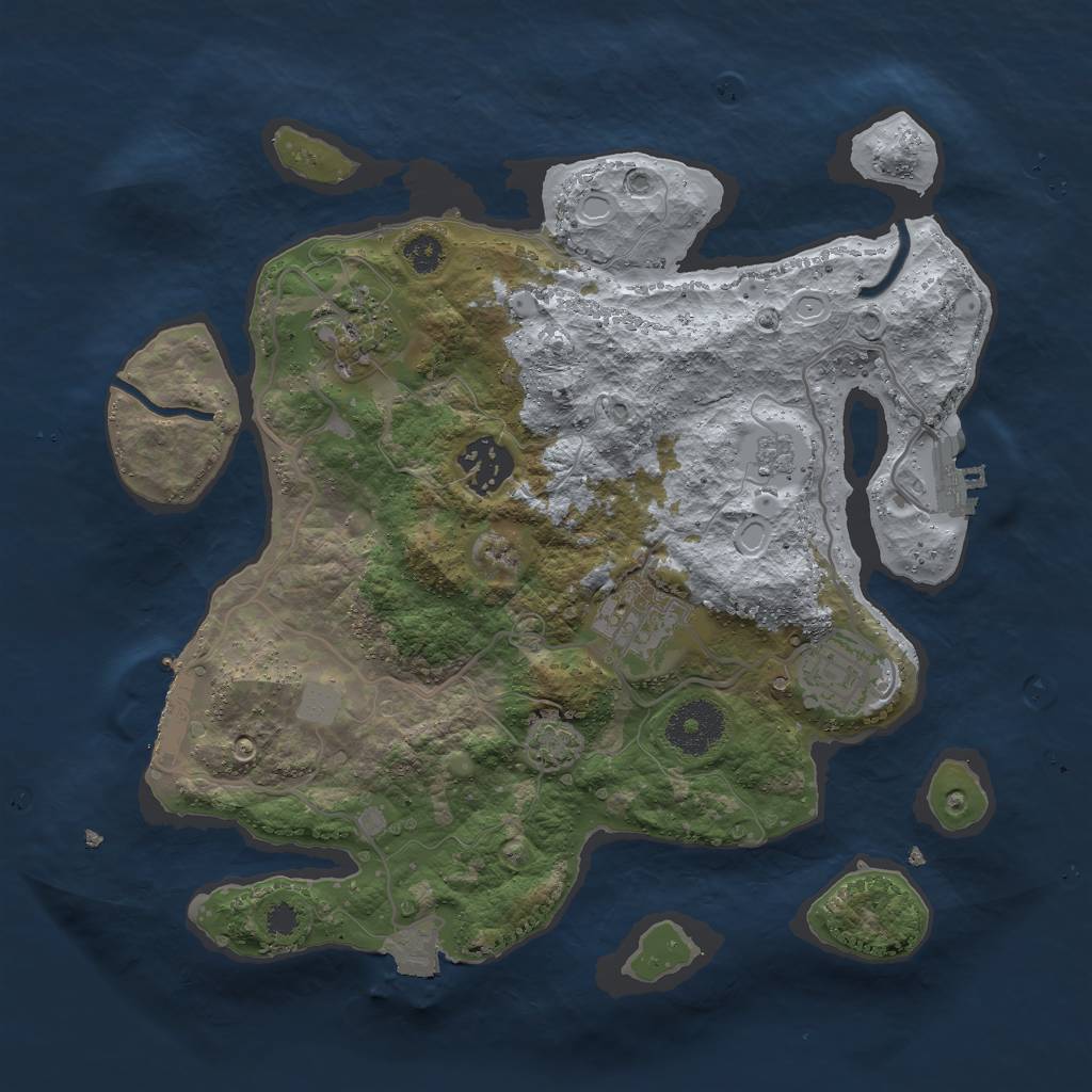 Rust Map: Procedural Map, Size: 3000, Seed: 39625081, 11 Monuments
