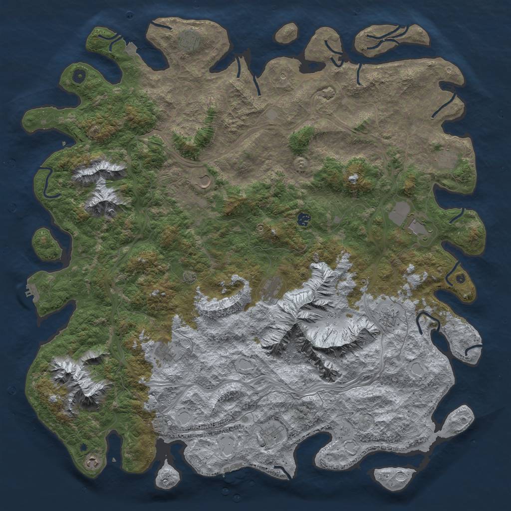 Rust Map: Procedural Map, Size: 5800, Seed: 50000, 19 Monuments