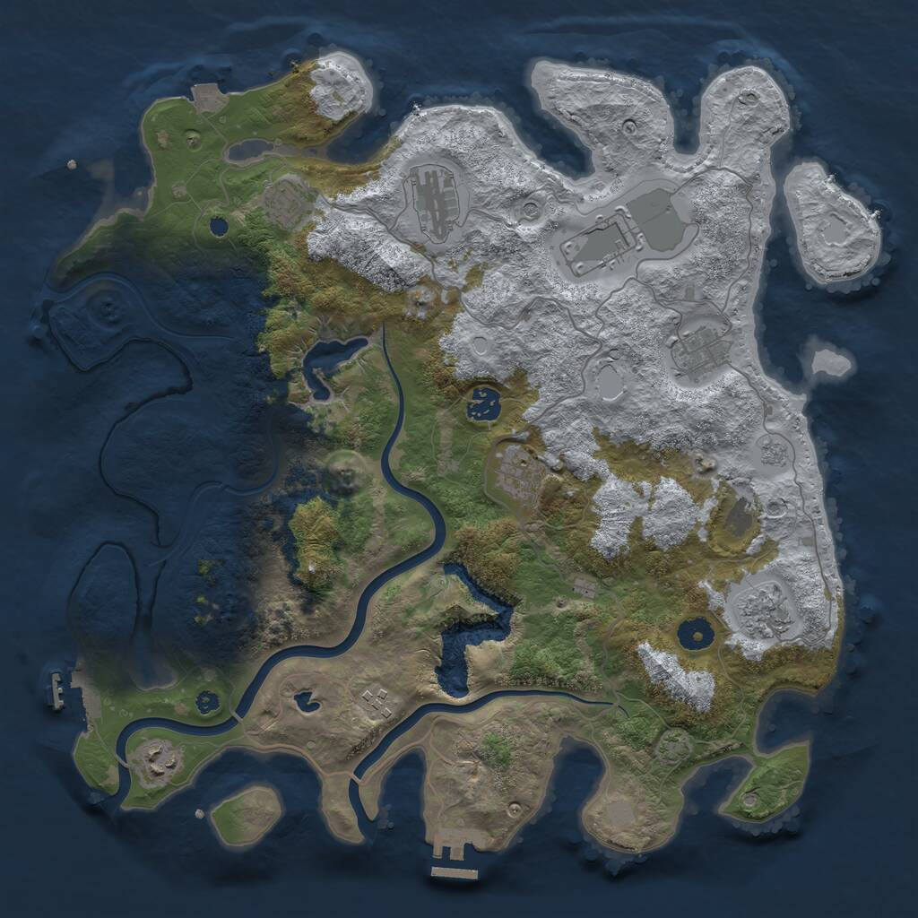 Rust Map: Procedural Map, Size: 4000, Seed: 4297635, 15 Monuments