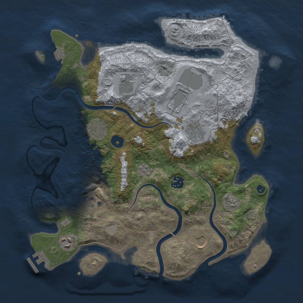 Rust Map: Procedural Map, Size: 3599, Seed: 13825, 14 Monuments