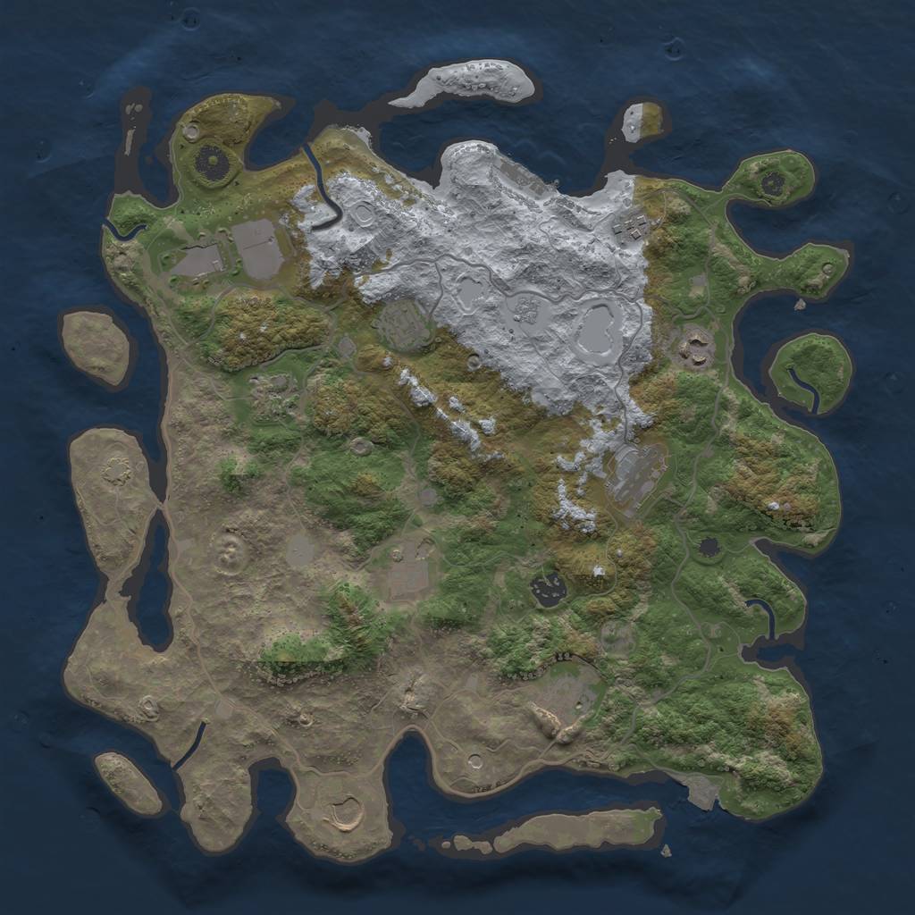 Rust Map: Procedural Map, Size: 4000, Seed: 590069706, 17 Monuments