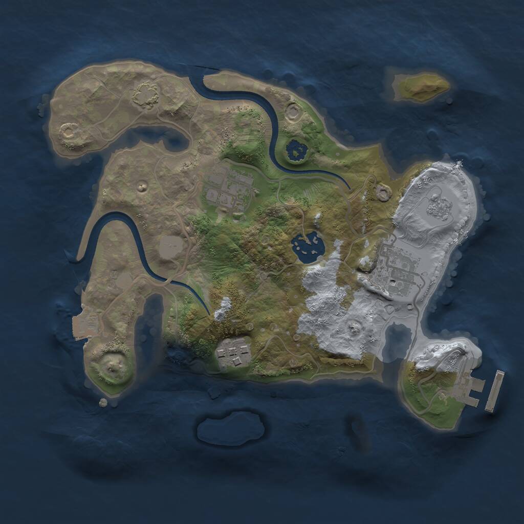 Rust Map: Procedural Map, Size: 2500, Seed: 61541498, 8 Monuments