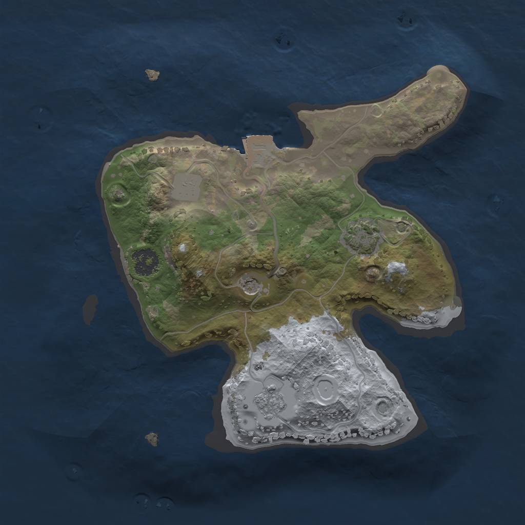 Rust Map: Procedural Map, Size: 2000, Seed: 128876452, 6 Monuments