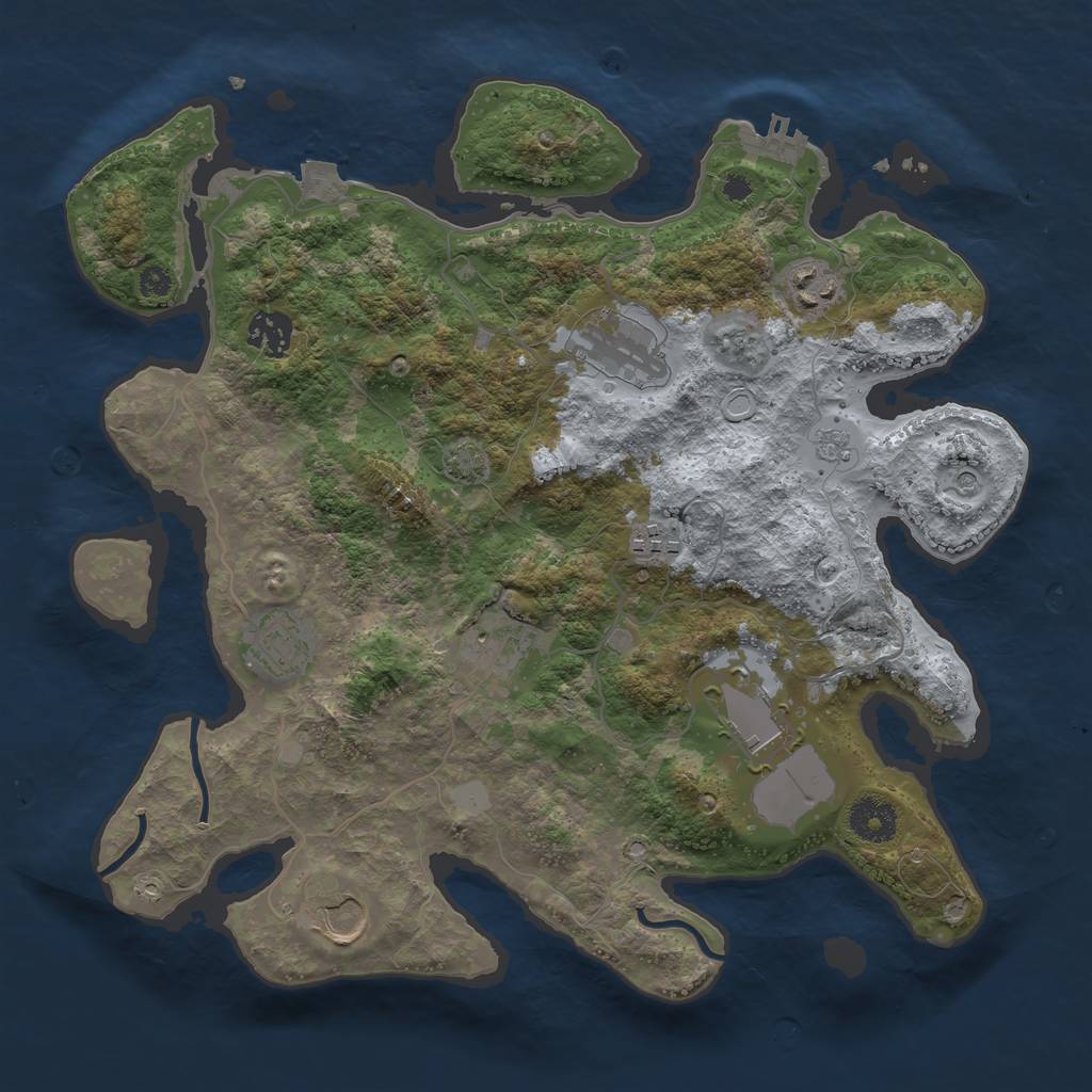 Rust Map: Procedural Map, Size: 3500, Seed: 531, 15 Monuments