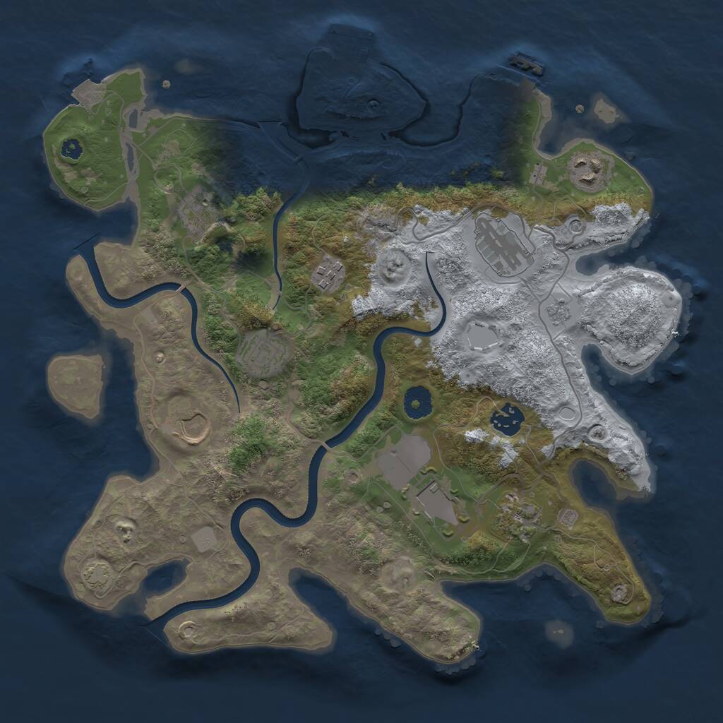 Rust Map: Procedural Map, Size: 3500, Seed: 531, 15 Monuments