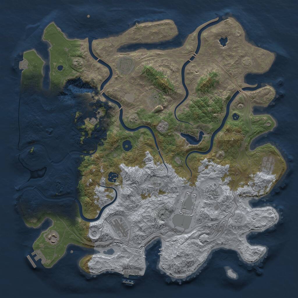 Rust Map: Procedural Map, Size: 4300, Seed: 26493417, 16 Monuments