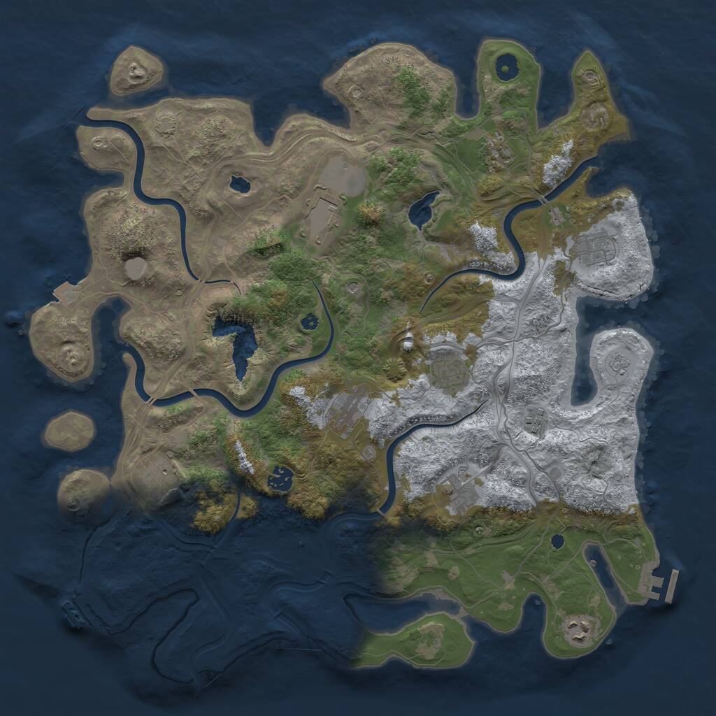 Rust Map: Procedural Map, Size: 4250, Seed: 6251971, 16 Monuments