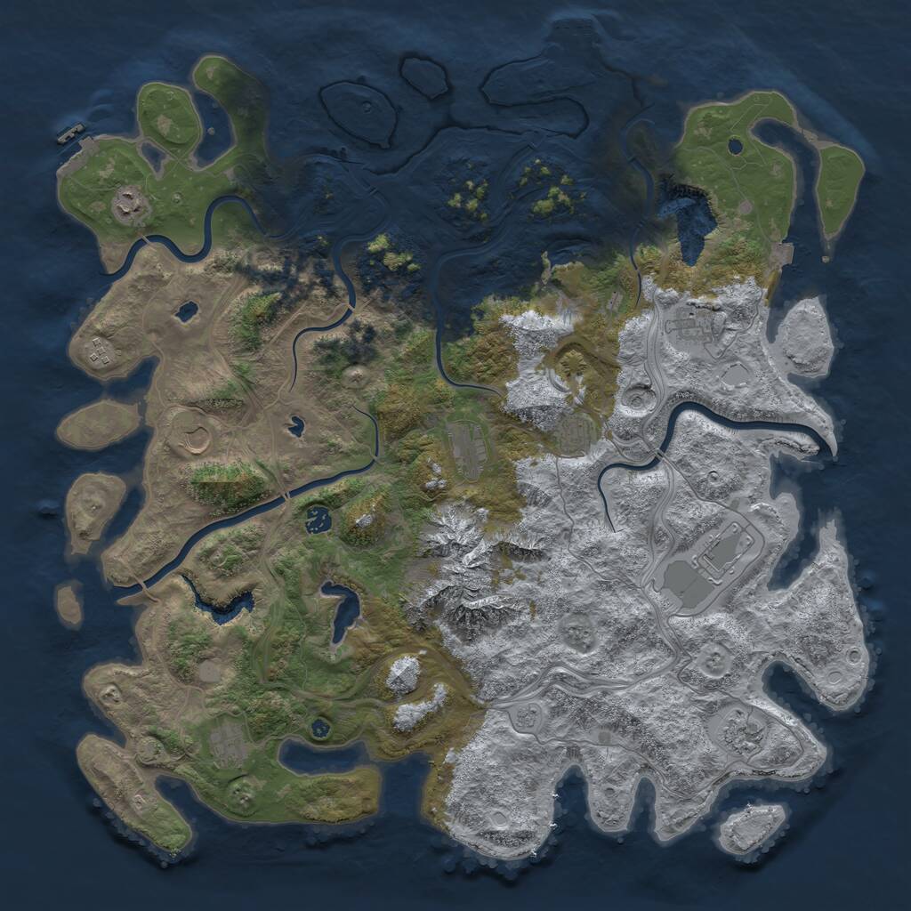 Rust Map: Procedural Map, Size: 5000, Seed: 365924598, 16 Monuments