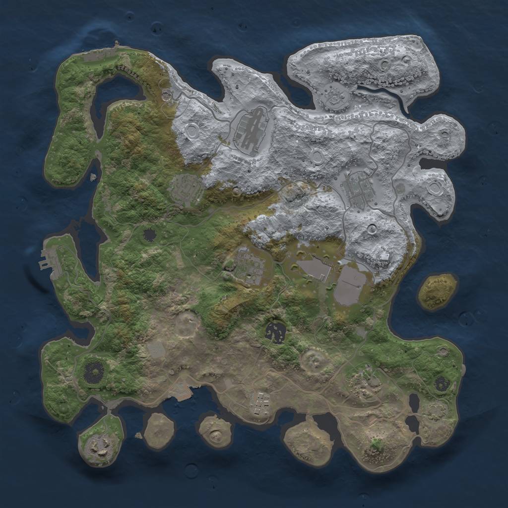 Rust Map: Procedural Map, Size: 3500, Seed: 169215131, 17 Monuments