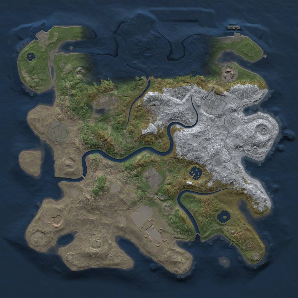 Rust Map: Procedural Map, Size: 3600, Seed: 531, 15 Monuments