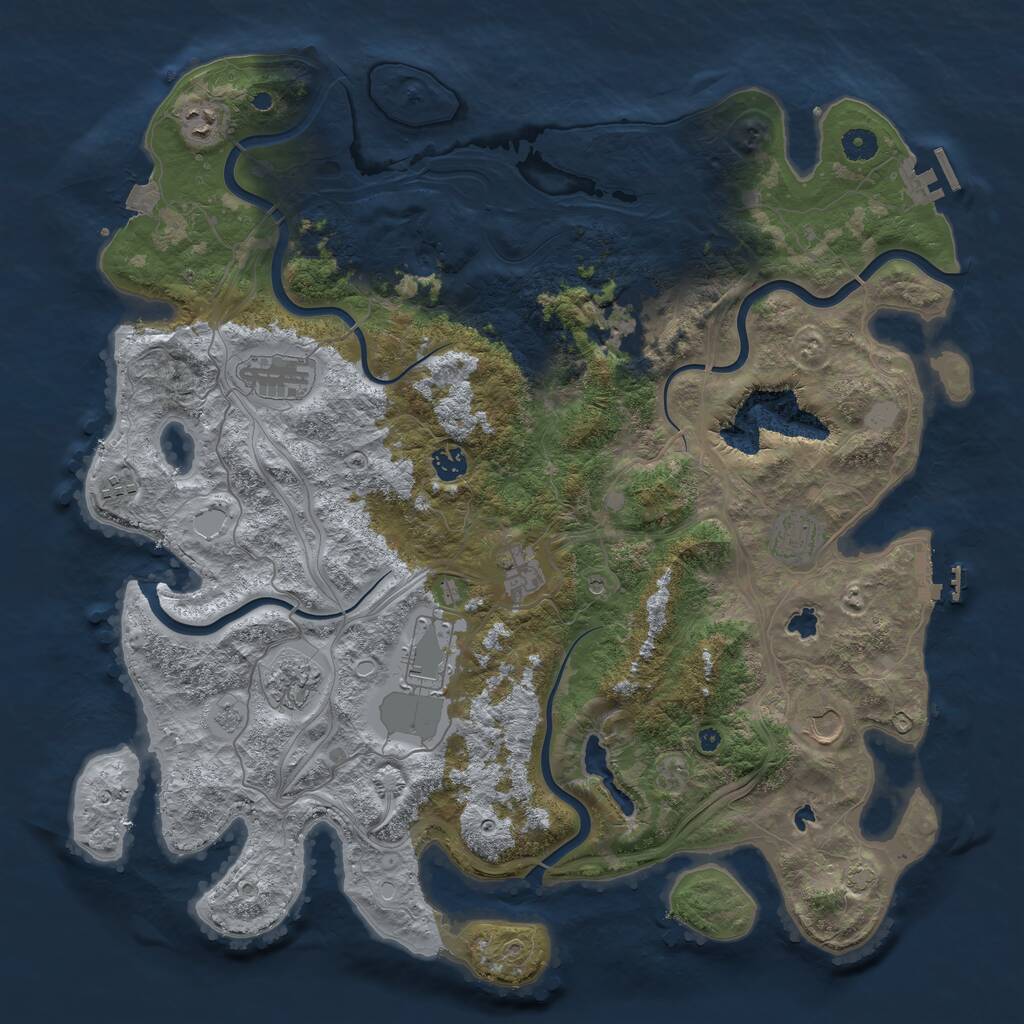 Rust Map: Procedural Map, Size: 4500, Seed: 1743064012, 16 Monuments
