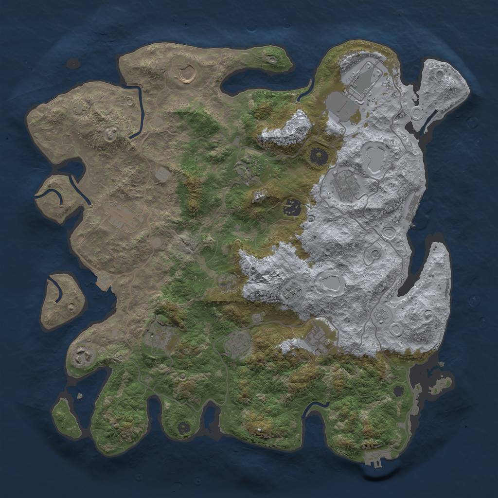Rust Map: Procedural Map, Size: 4100, Seed: 80067863, 19 Monuments