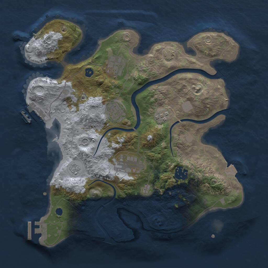 Rust Map: Procedural Map, Size: 3000, Seed: 19131, 11 Monuments
