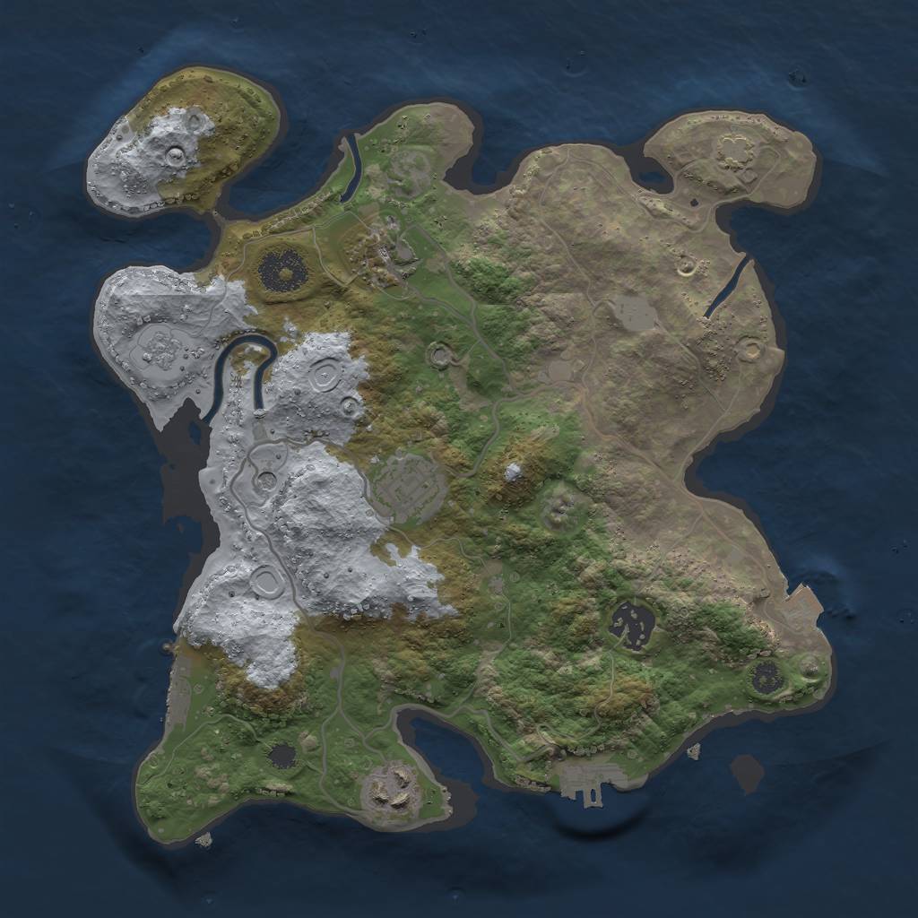 Rust Map: Procedural Map, Size: 3000, Seed: 19131, 12 Monuments