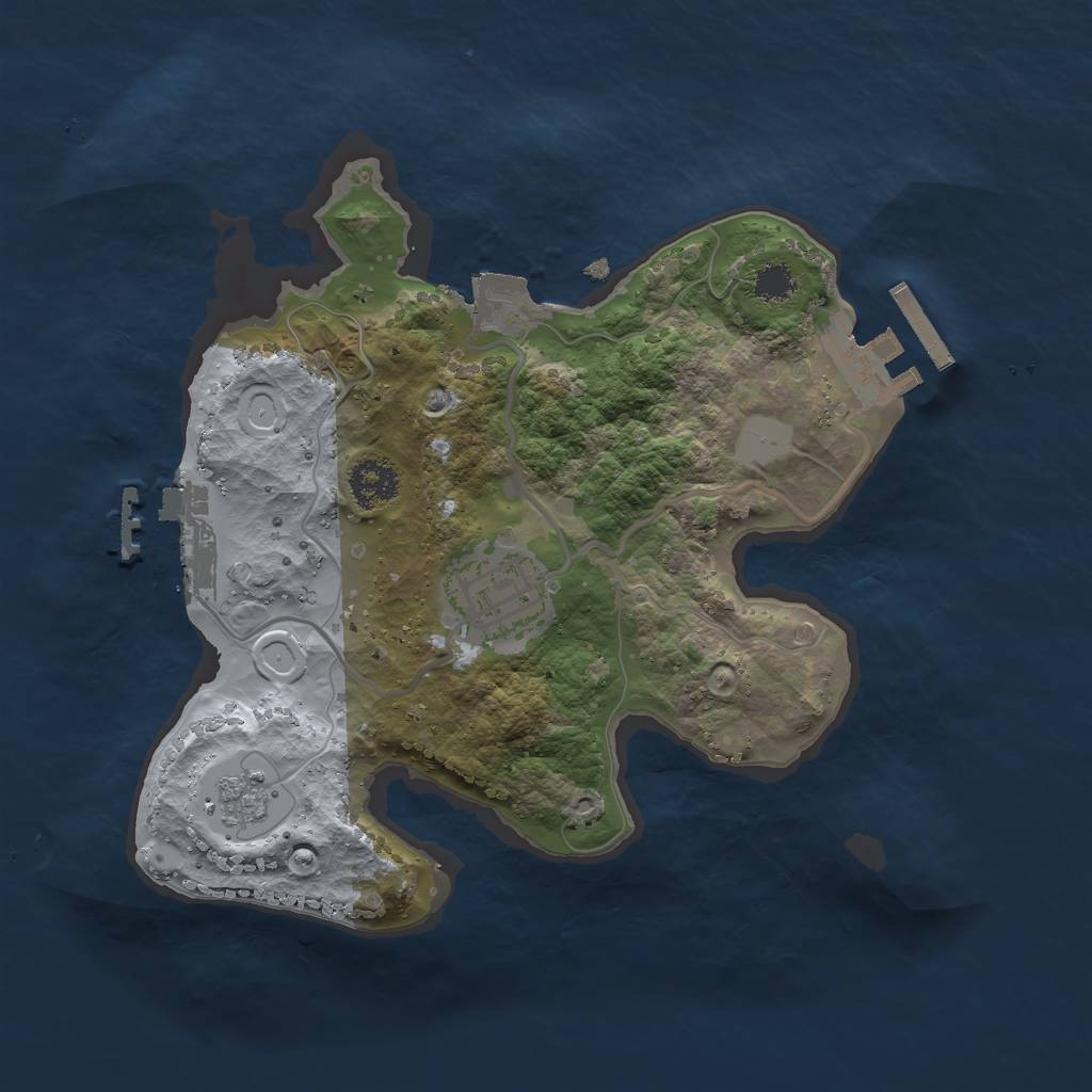 Rust Map: Procedural Map, Size: 2300, Seed: 1043695765, 7 Monuments