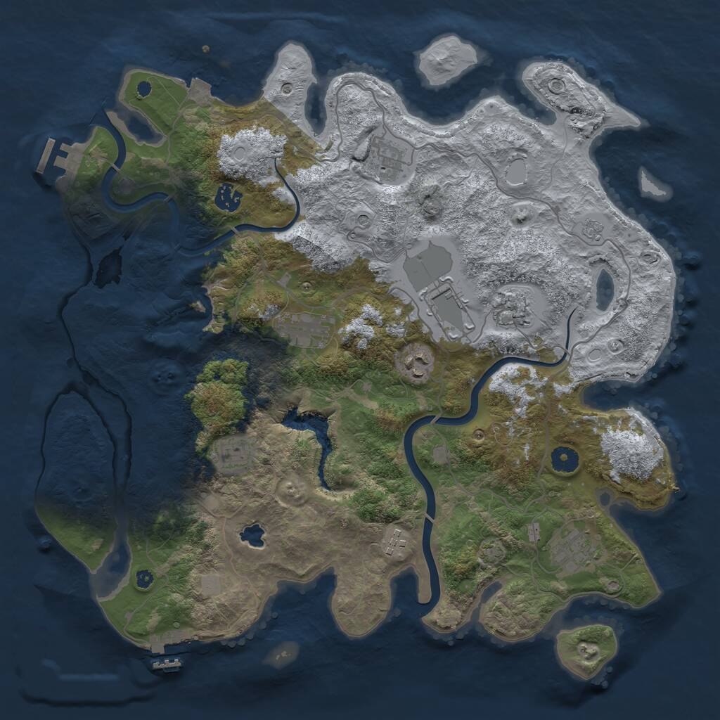 Rust Map: Procedural Map, Size: 4000, Seed: 9753246, 15 Monuments