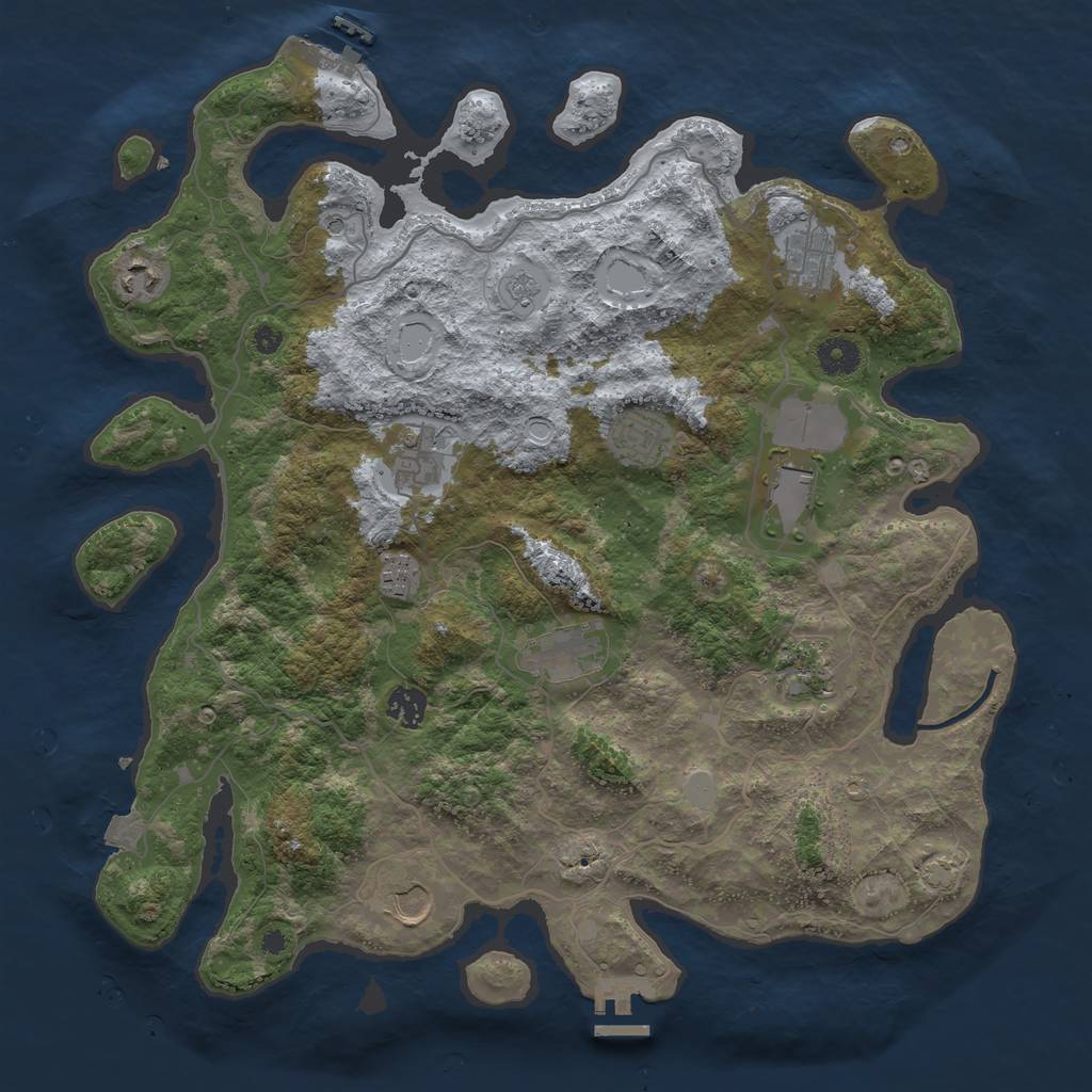 Rust Map: Procedural Map, Size: 4000, Seed: 1731250712, 18 Monuments