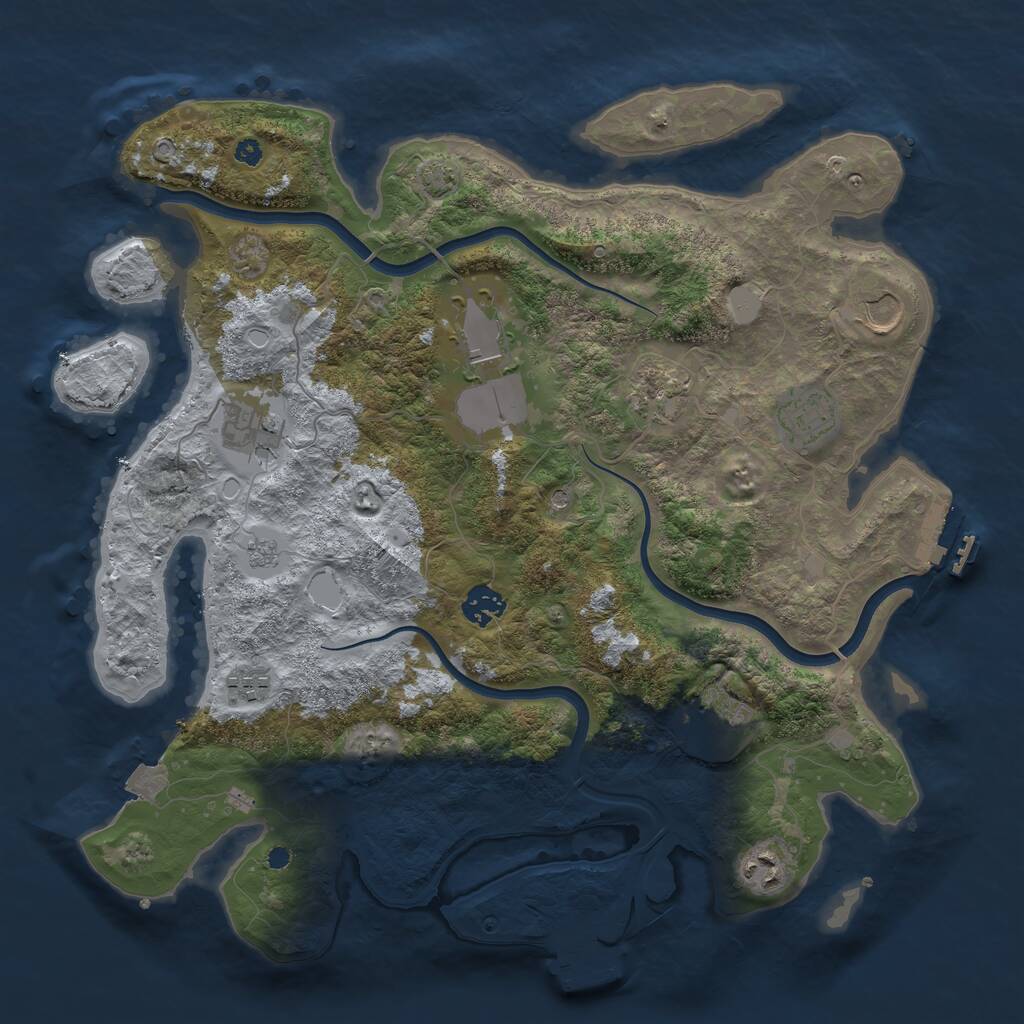 Rust Map: Procedural Map, Size: 3800, Seed: 79576478, 15 Monuments