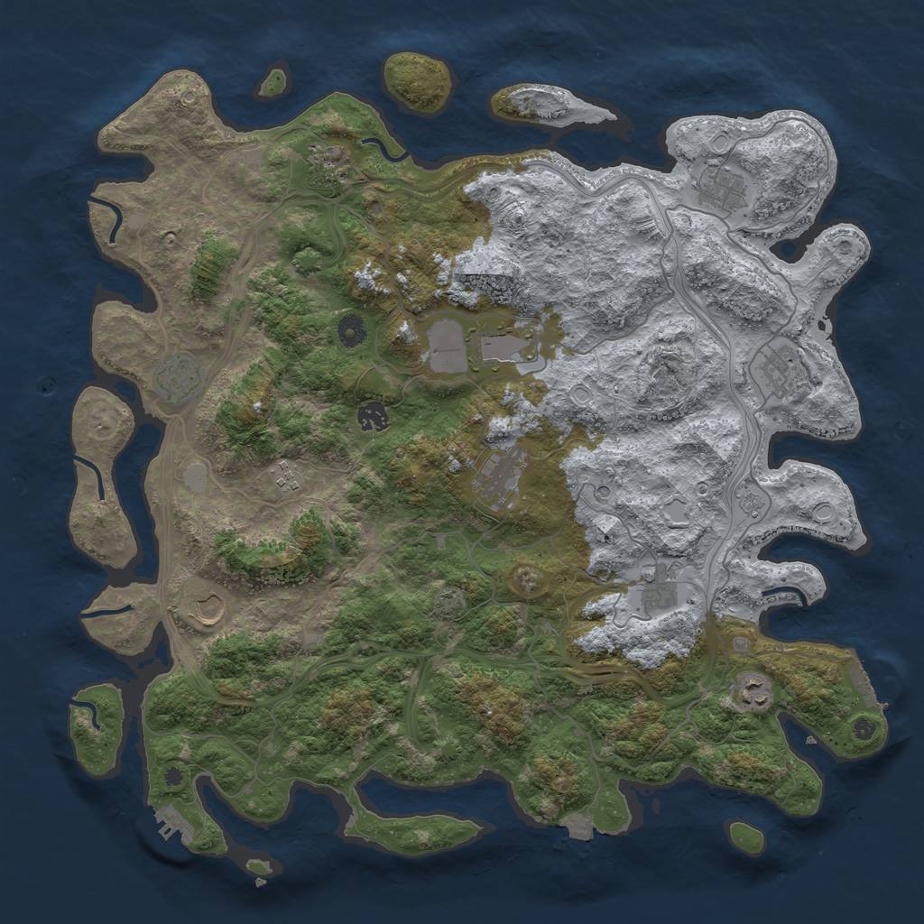 Rust Map: Procedural Map, Size: 4500, Seed: 965626356, 19 Monuments