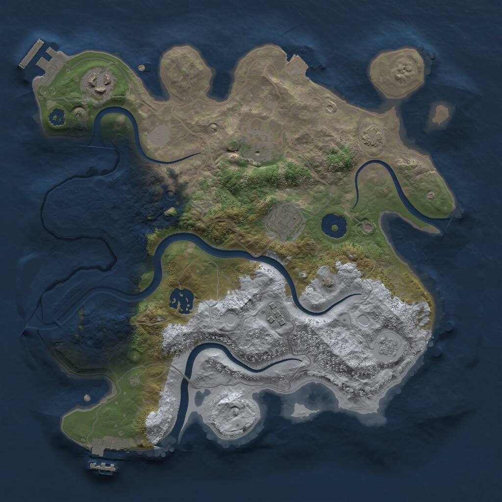 Rust Map: Procedural Map, Size: 3000, Seed: 534098209, 11 Monuments