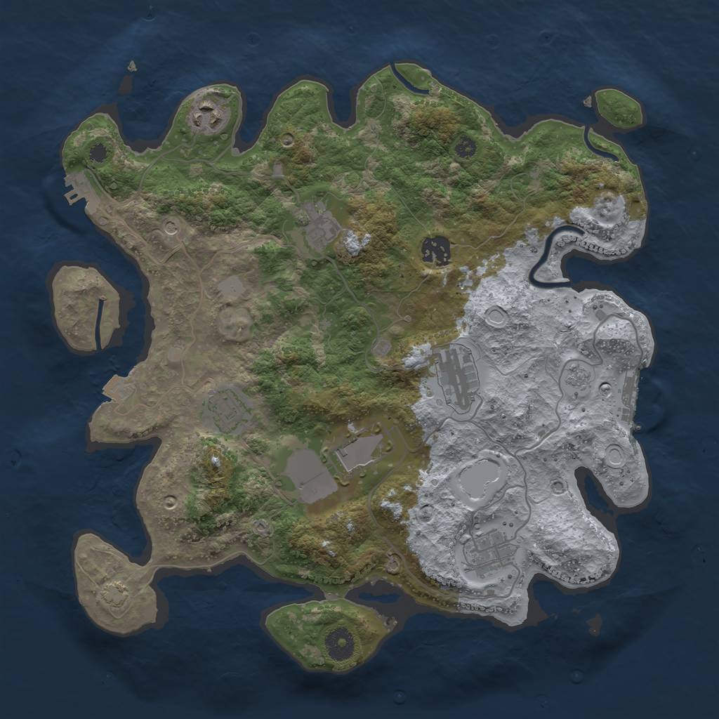 Rust Map: Procedural Map, Size: 3500, Seed: 173886314, 15 Monuments