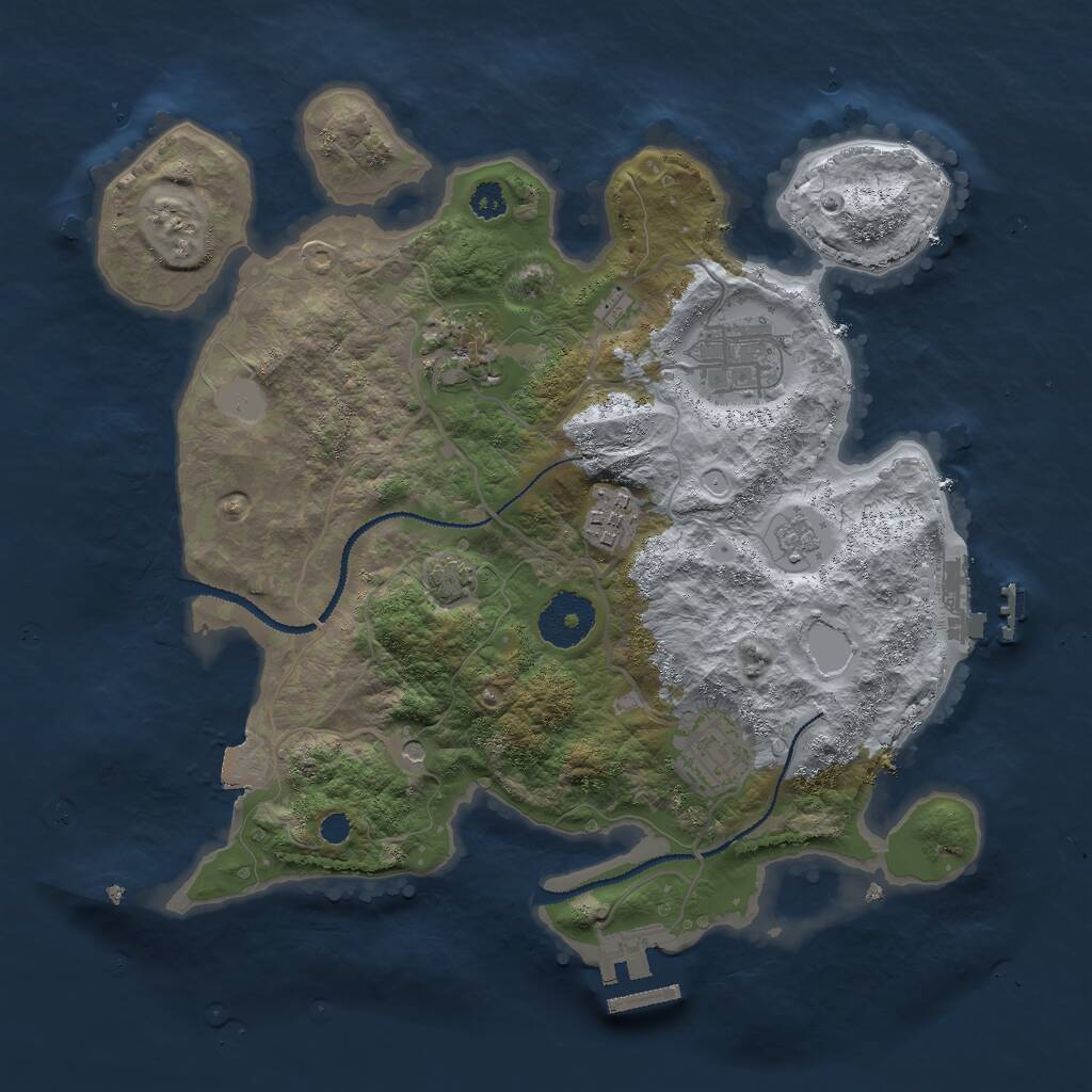 Rust Map: Procedural Map, Size: 3000, Seed: 10419, 10 Monuments