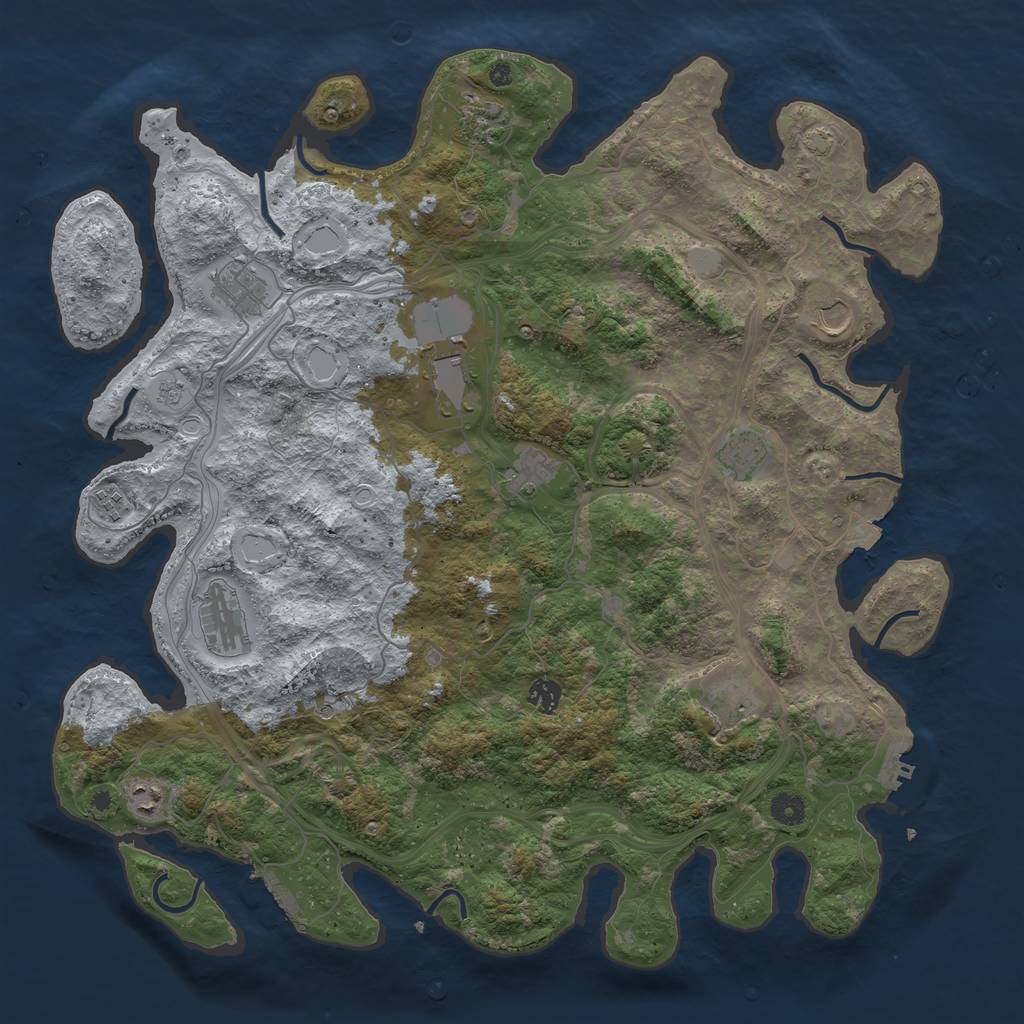 Rust Map: Procedural Map, Size: 4500, Seed: 20240104, 19 Monuments