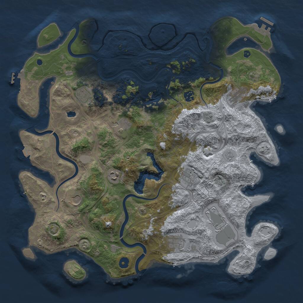 Rust Map: Procedural Map, Size: 4250, Seed: 2297622, 16 Monuments
